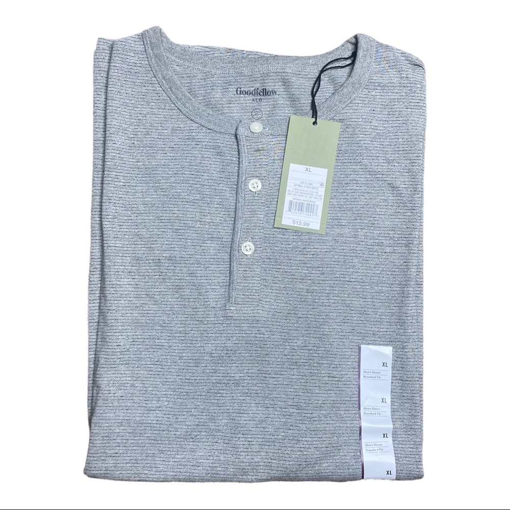 Goodfellow Deadstock ☠️Oatmeal Striped Extra Large Crew Tee